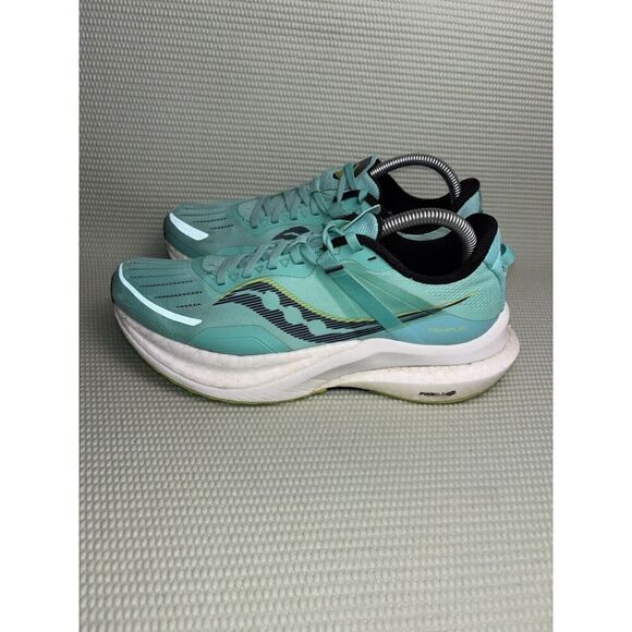 Saucony Tempus Running Athletic Shoes Sneakers Women's Size 9.5 Cool Mint/Acid - Picture 3 of 9